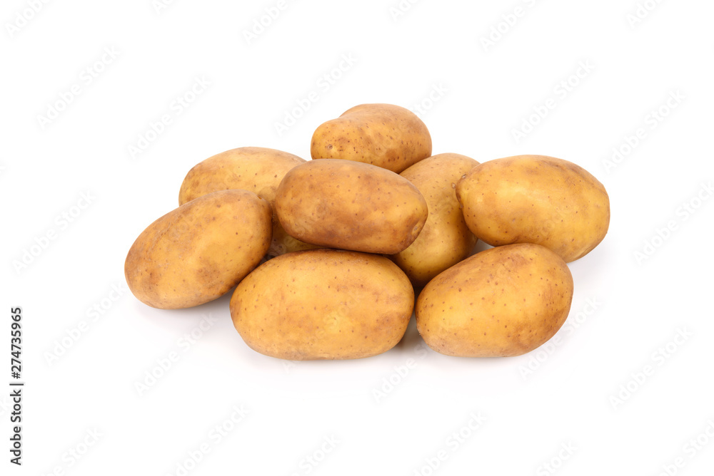 Group of new organic yellow potatoes isolated on a white background ( high details). Group of new organic yellow potatoes isolated on a white background ( high details).