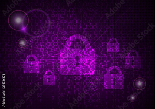 Wallpaper Mural Global network security, World map. Vector illustration Torontodigital.ca