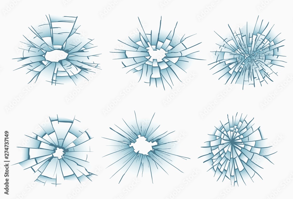 Broken frosted window pane or front door glass background decorative realistic daylight design vector illustration Broken frosted window pane or front door glass background decorative realistic daylight design vector illustration