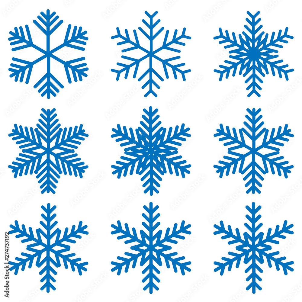Fototapeta premium Snowflake icons kit.