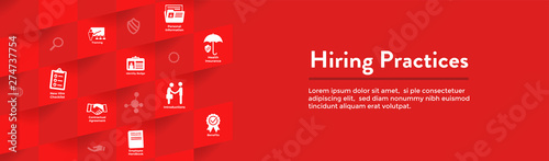 Hiring Practices icon set and web header banner