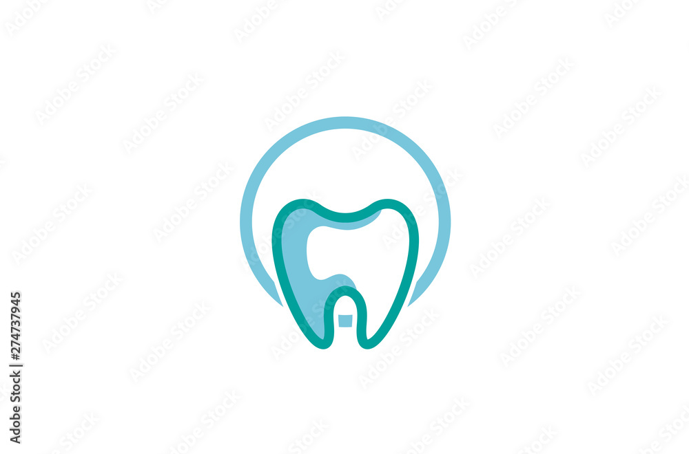 Creative Dental Circle Logo Design Vector Symbol Illustration Creative Dental Circle Logo Design Vector Symbol Illustration
