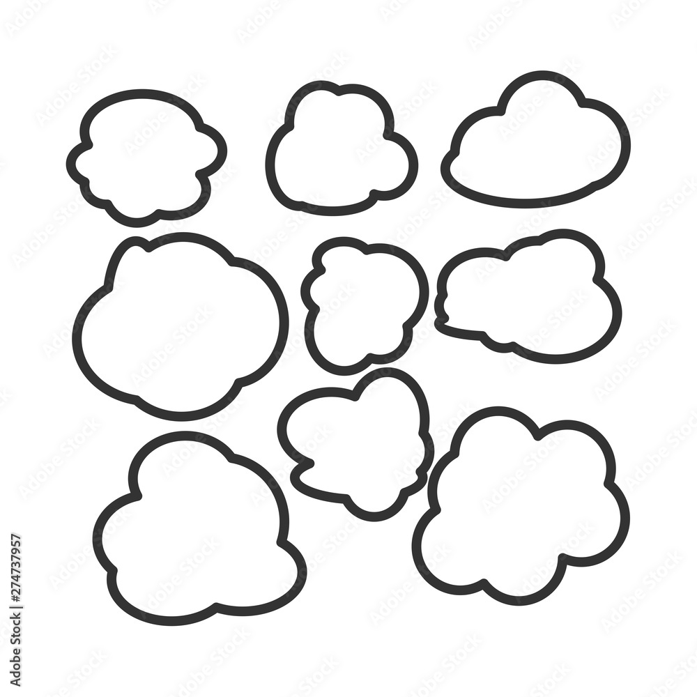 Set of speech bubbles icon template black color editable. Cartoon balloon word symbol Flat vector sign isolated on white background. Simple logo vector illustration for graphic and web design. Set of speech bubbles icon template black color editable. Cartoon balloon word symbol Flat vector sign isolated on white background. Simple logo vector illustration for graphic and web design.
