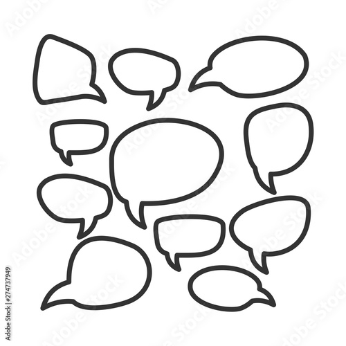 Set of speech bubbles icon template black color editable. Cartoon balloon word symbol Flat vector sign isolated on white background. Simple logo vector illustration for graphic and web design.