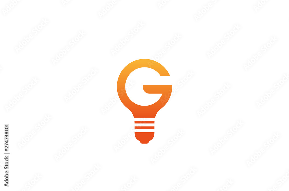 Creative G Letter Lamp Logo Design Vector Symbol Illustration Creative G Letter Lamp Logo Design Vector Symbol Illustration