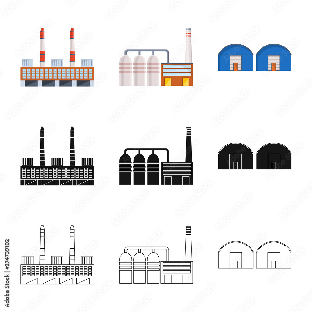 Vector design of production and structure symbol. Collection of production and technology vector icon for stock.