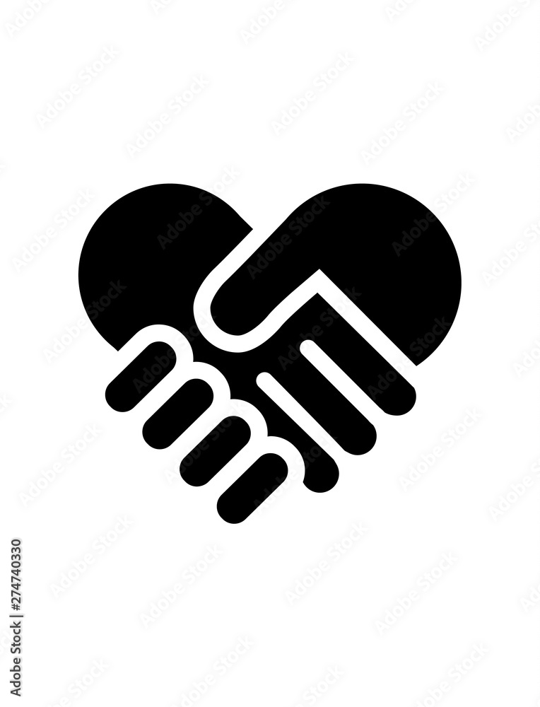 vector icon heart hand shake