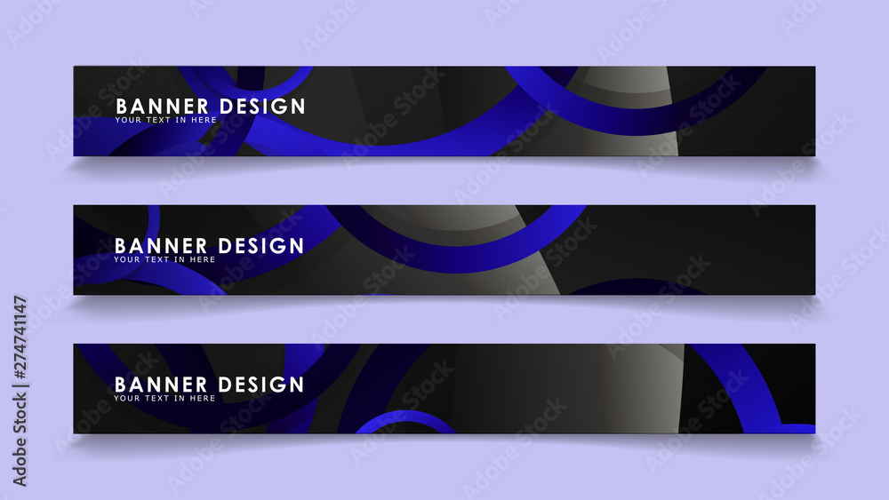 Set rectangular vector banners with background of dark blue circles Set rectangular vector banners with background of dark blue circles