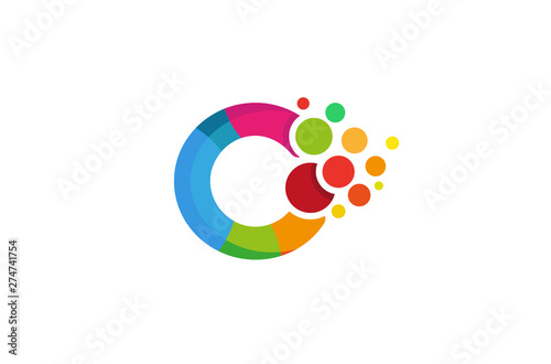 Creative Colorful Pixel Letter Logo Design Vector Symbol Illustration