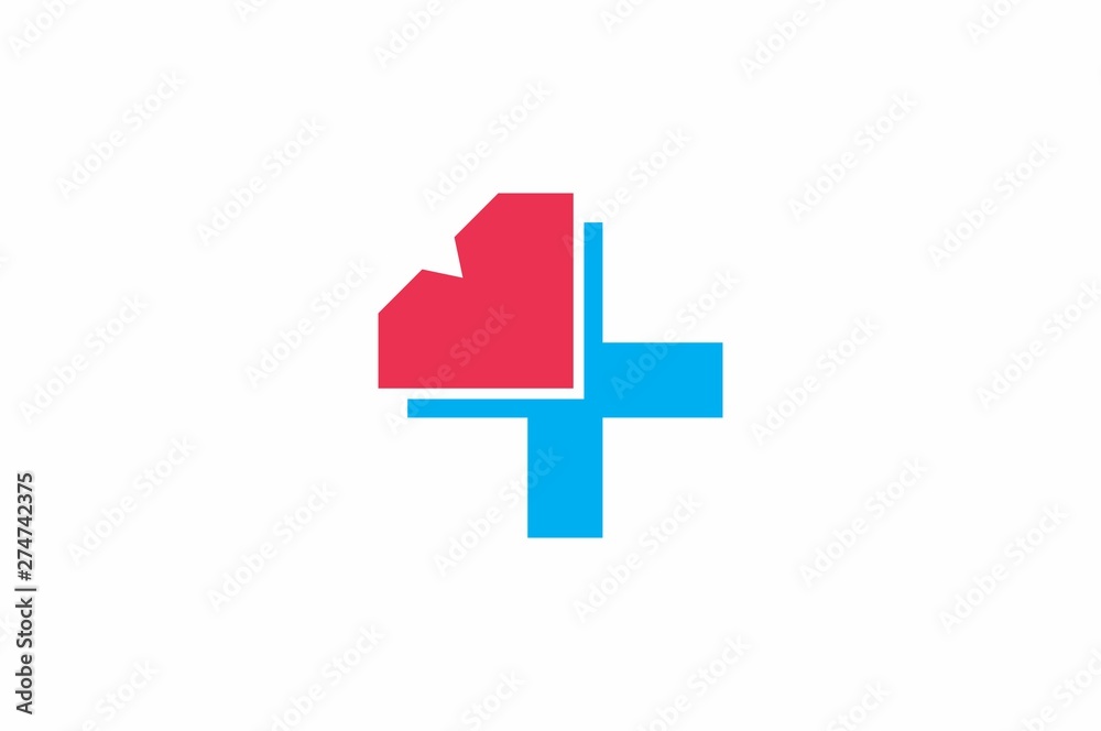Love Medical logo design concept.Healthcare logo template vector. Icon Symbol
