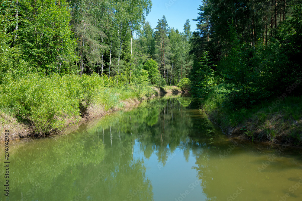 Blue lake in forest, Russian landscapes, beautiful nature Blue lake in forest, Russian landscapes, beautiful nature