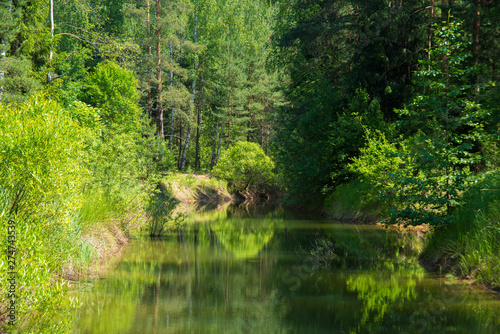 Blue lake in forest  Russian landscapes  beautiful nature