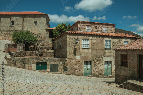 Houses made of stone with deserted alley