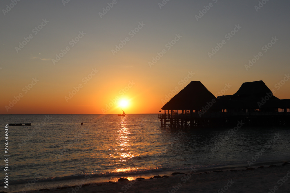 Sunset in Zanzibar beach Sunset in Zanzibar beach
