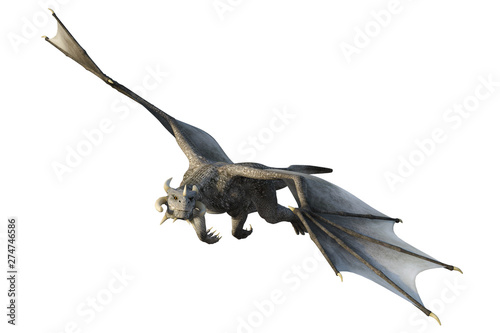 Brown Scale Dragon  3D illustration  3D rendering