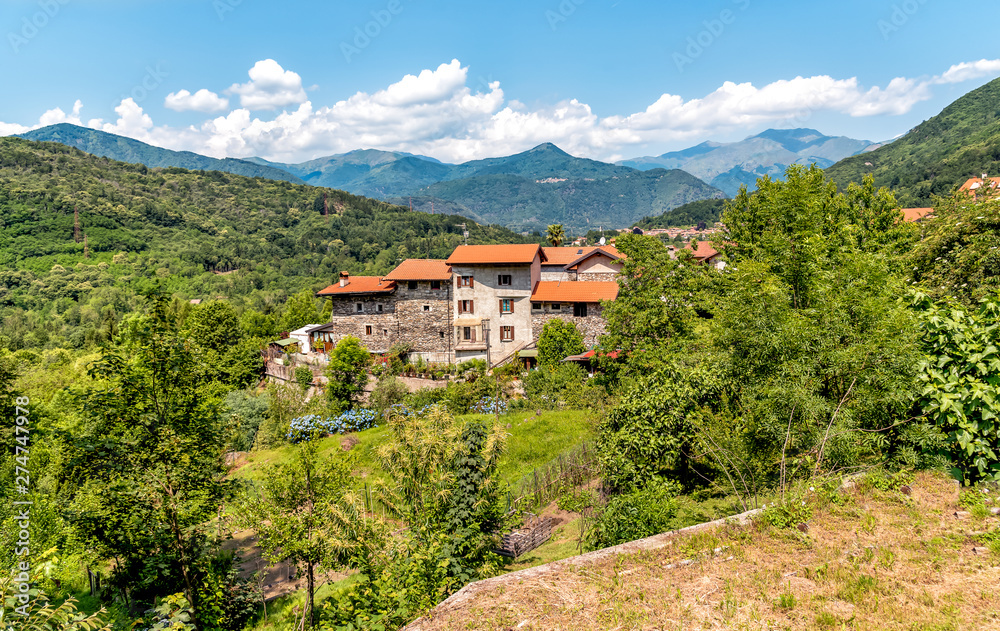 Small mountain village of Bassola, hamlet of Armeno, Piedmont, Italy