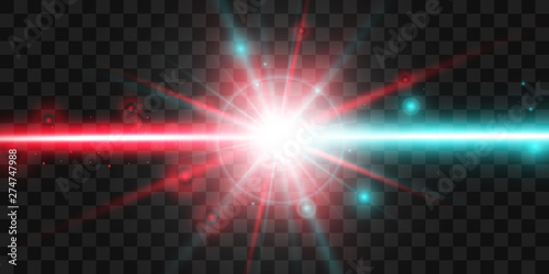 The light of the collision of two forces. An outburst of two stars.