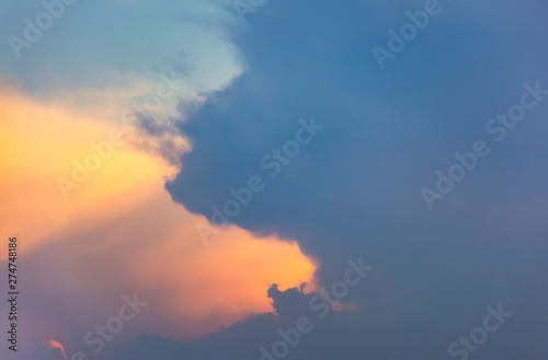Cloudy sky on a summer evening before a thunderstorm. © zoya54
