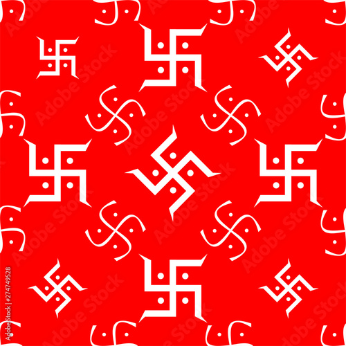 Swastica Symbol The Holy Motifseamless Pattern
