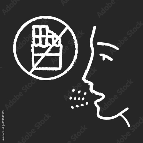 Food allergy chalk icon