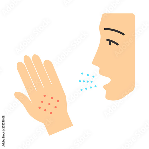 Allergy symptoms flat design long shadow color icon