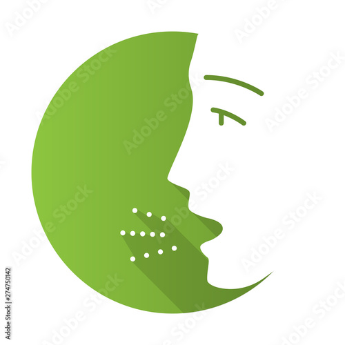 Allergy symptom flat design long shadow glyph icon