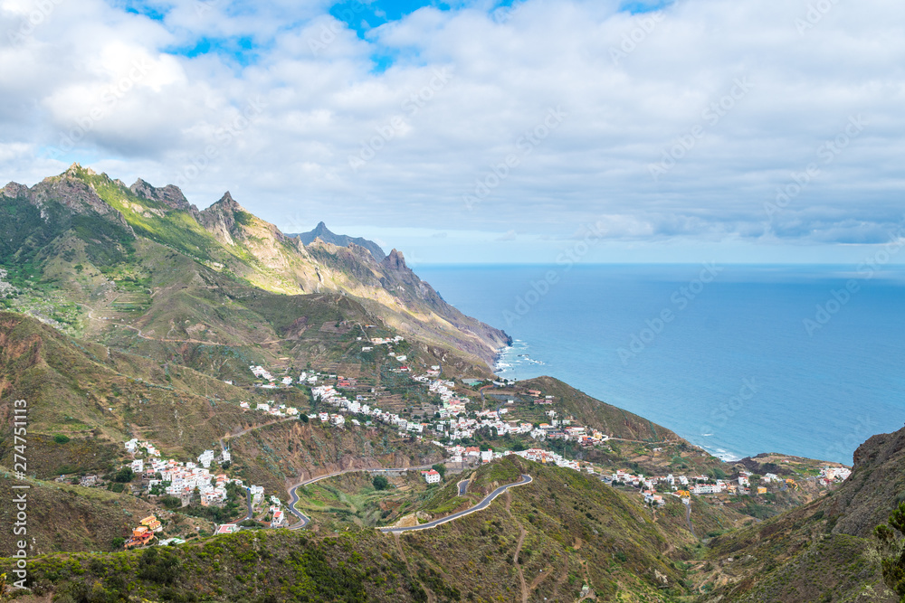 panoramic view of anaga valley at tenerife island, Spain