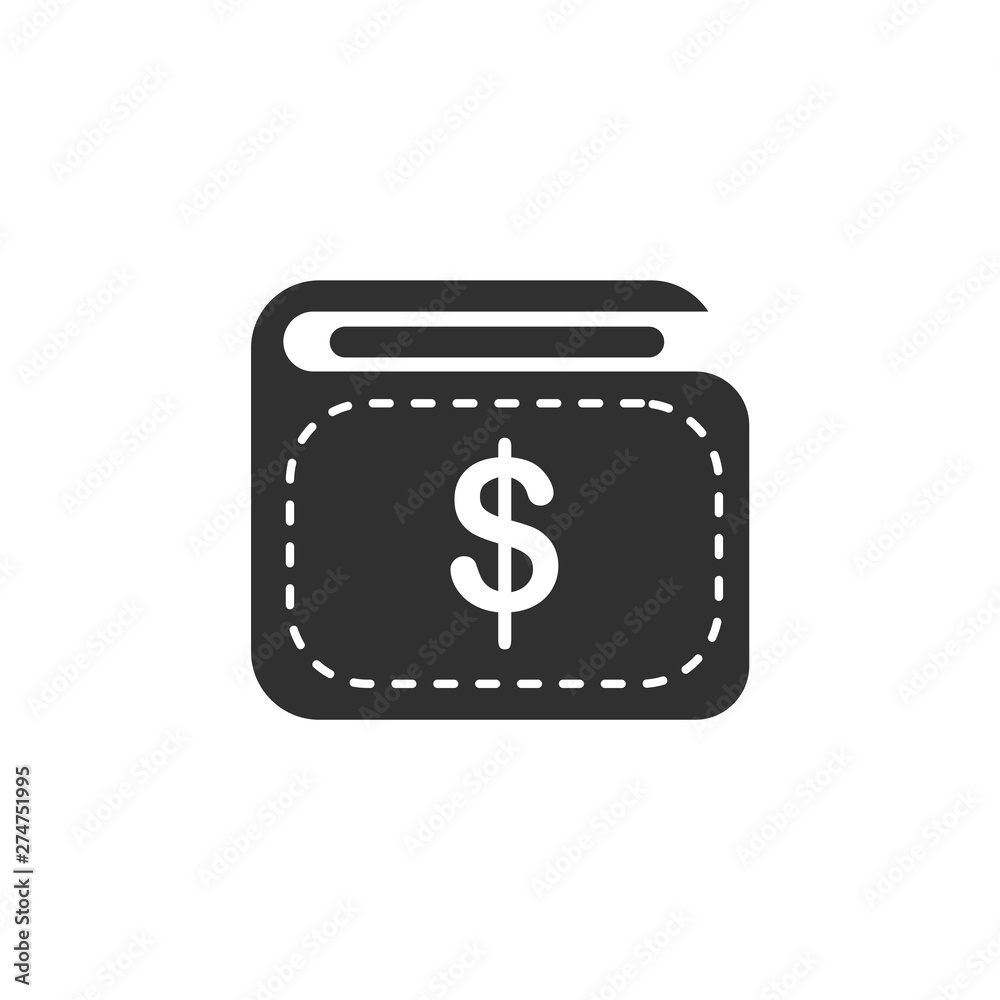 Wallet icon template black color editable. Cash savings symbol Flat vector sign isolated on white background. Simple logo vector illustration for graphic and web design. Wallet icon template black color editable. Cash savings symbol Flat vector sign isolated on white background. Simple logo vector illustration for graphic and web design.