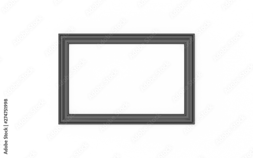 black photo frame isolated on white background