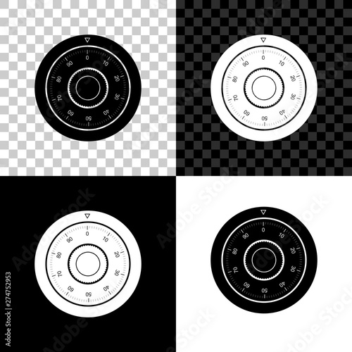 Safe combination lock wheel icon isolated on black, white and transparent background. Protection concept. Password sign. Vector Illustration