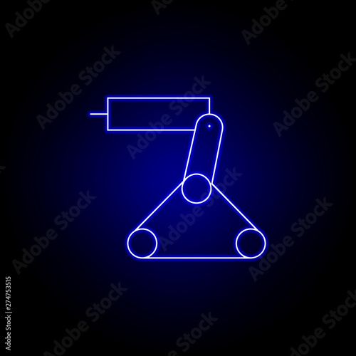 robot laser line icon in blue neon style. Signs and symbols can be used for web, logo, mobile app, UI, UX