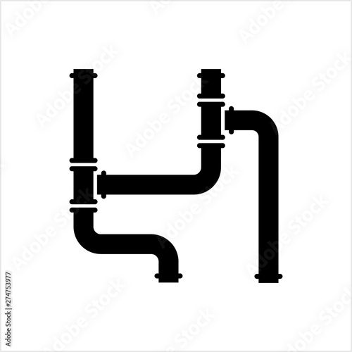 Pipe Icon, Pipe Fitting Icon, Water, Gas, Oil Pipeline, Plumbing Work