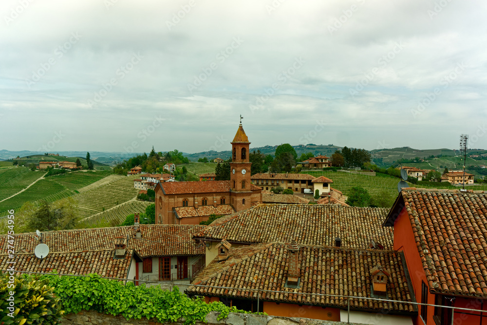 Serralunga di Alba town and vineyards