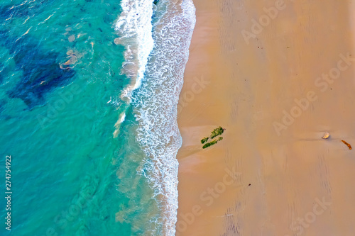 Fototapeta Naklejka Na Ścianę i Meble -  Beautiful drone aerial of California beach landscape