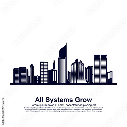 Modern City skyline . city silhouette. vector illustration in flat design. Vector silhouettes of the worlds city skylines