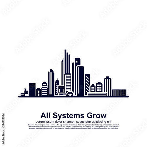 Modern City skyline . city silhouette. vector illustration in flat design. Vector silhouettes of the worlds city skylines