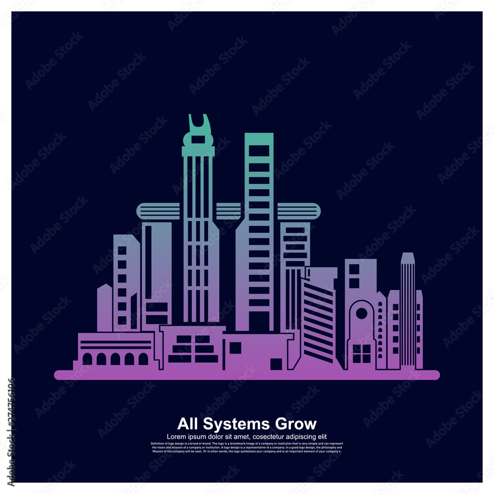 Fototapeta premium Modern City skyline . city silhouette. vector illustration in flat design. Vector silhouettes of the worlds city skylines