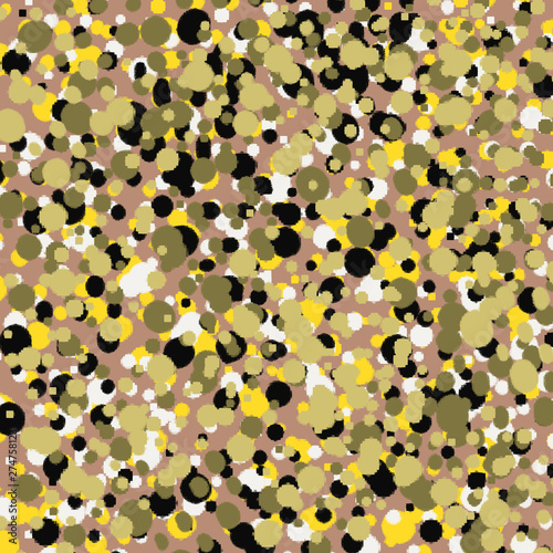 abstract retro vintage old background with brown yellow black dots circles