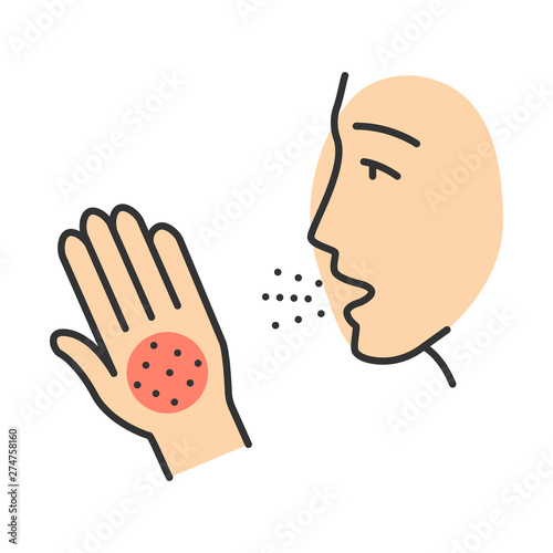 Allergy symptoms color icon