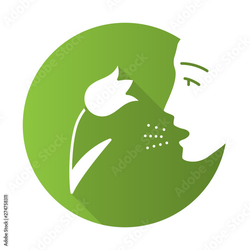 Pollen allergy flat design long shadow glyph icon