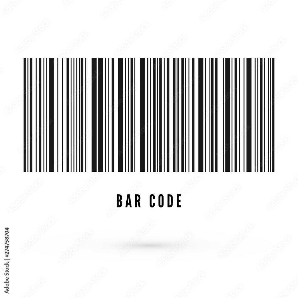 Unique bar code template. Information about product. Vector illustration isolated on white background Unique bar code template. Information about product. Vector illustration isolated on white background
