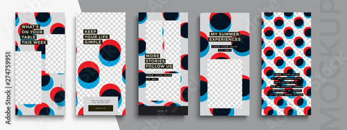 Trendy editable Instagram Stories template. Design  for social media.