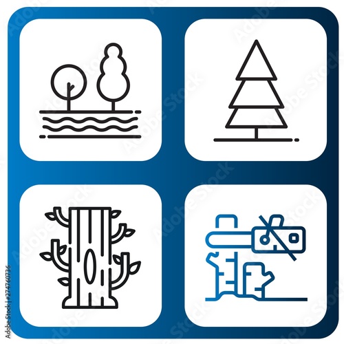 Set of fir icons such as Tree   fir