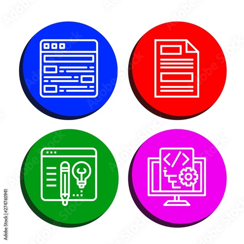 Set of article icons such as Article, Press, Blog, Script , article