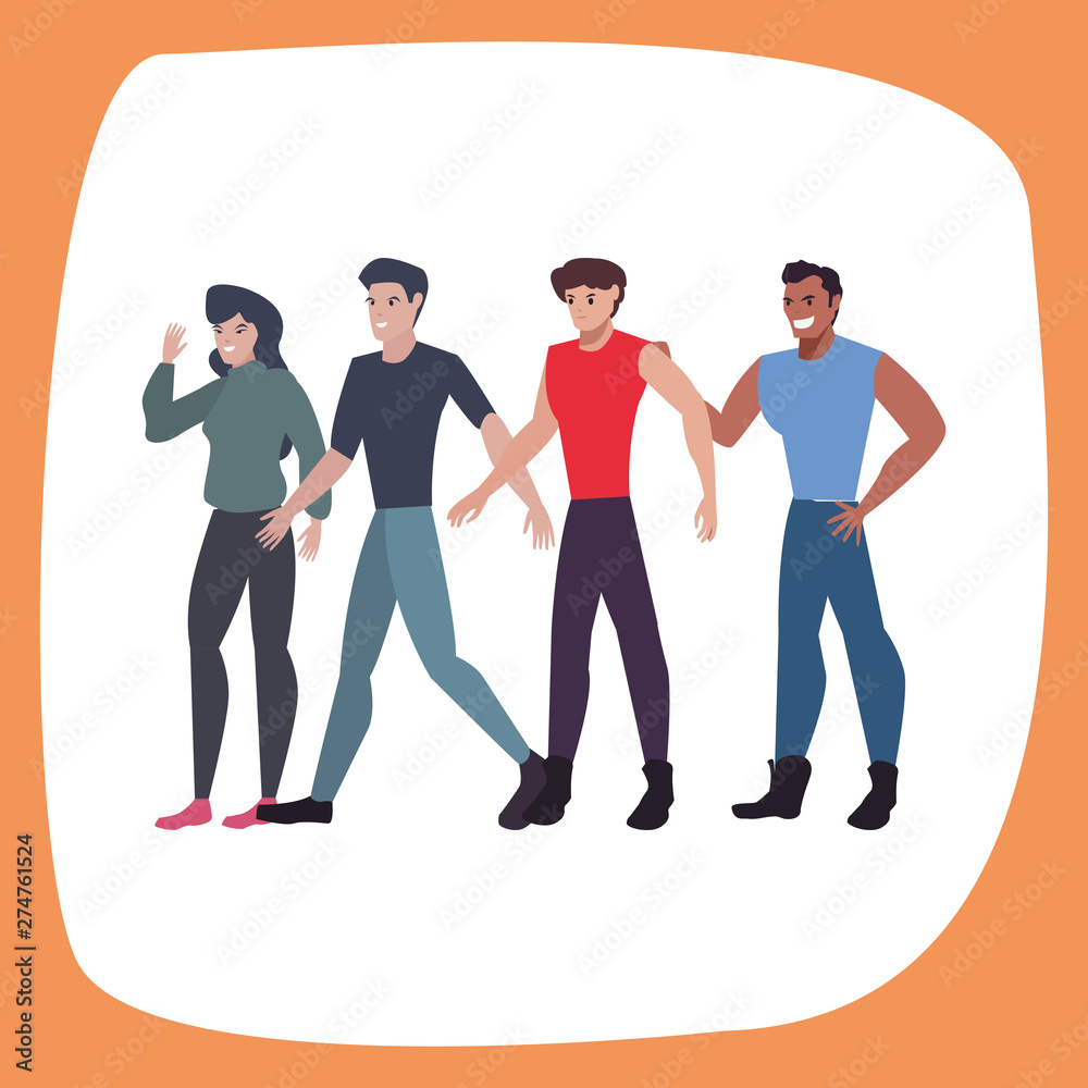 Fototapeta premium people group standing on white background