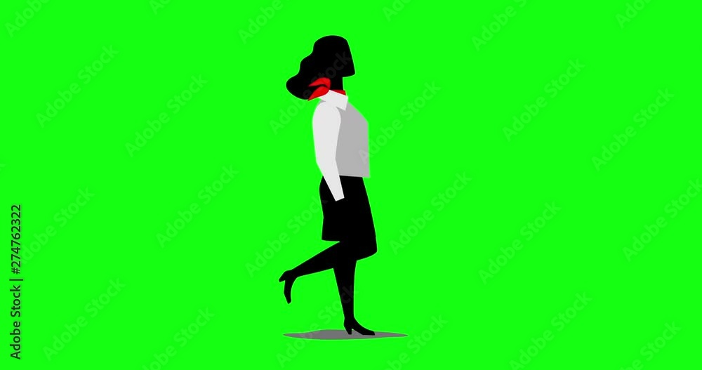 Loop animation of businesswoman going Loop animation of businesswoman going
