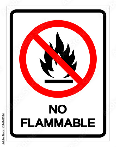 No Flammable Symbol Sign, Vector Illustration, Isolate On White Background Label .EPS10