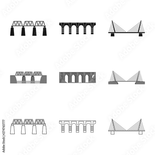 Vector illustration of connection and design icon. Collection of connection and side vector icon for stock.