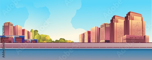 day city landscape road