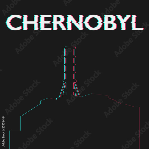 chernobyl nuclear atom electric station icon vector